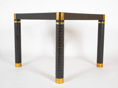 Karl Springer Games Table Embossed Alligator Gray Leather