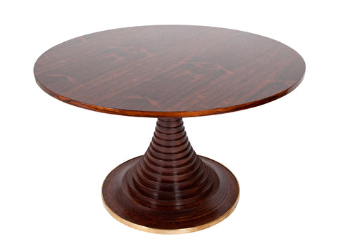 Round Center Table with Ringed Center Column by Carlo di Carli