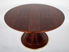 Round Center Table with Ringed Center Column by Carlo di Carli