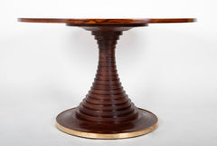 Round Center Table with Ringed Center Column by Carlo di Carli