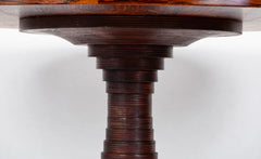 Round Center Table with Ringed Center Column by Carlo di Carli