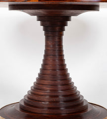 Round Center Table with Ringed Center Column by Carlo di Carli
