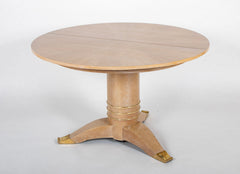 A Jules Leleu Bleached Oak Dining Table with Two Extension Leaves