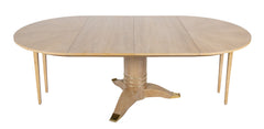 A Jules Leleu Bleached Oak Dining Table with Two Extension Leaves