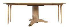 A Jules Leleu Bleached Oak Dining Table with Two Extension Leaves