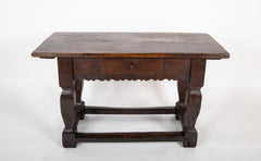 An 18th Century Danish Single Drawer Baroque Oak Table