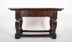 An 18th Century Danish Single Drawer Baroque Oak Table