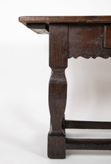 An 18th Century Danish Single Drawer Baroque Oak Table