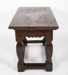 An 18th Century Danish Single Drawer Baroque Oak Table