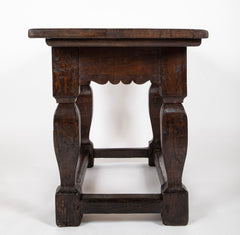 An 18th Century Danish Single Drawer Baroque Oak Table