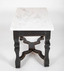 Center Table with Painted Baroque Style Base & Later Marble Top