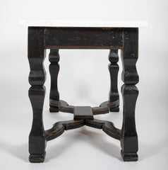 Center Table with Painted Baroque Style Base & Later Marble Top