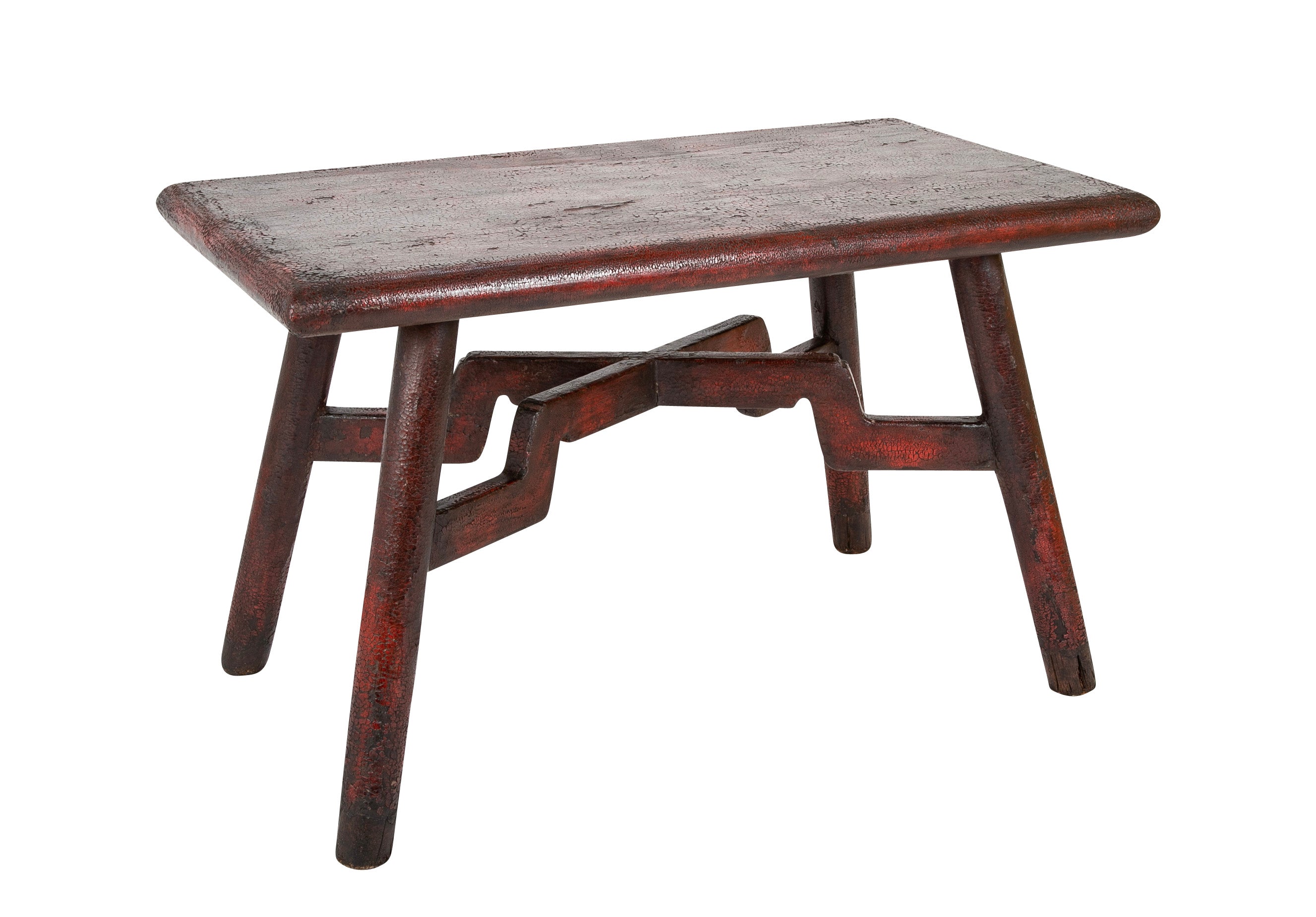 Early 20th Century Chinese Deep Red Painted Wood Table