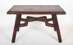 Early 20th Century Chinese Deep Red Painted Wood Table