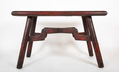 Early 20th Century Chinese Deep Red Painted Wood Table