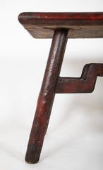 Early 20th Century Chinese Deep Red Painted Wood Table