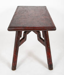 Early 20th Century Chinese Deep Red Painted Wood Table