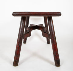 Early 20th Century Chinese Deep Red Painted Wood Table
