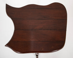 Set of Iron Table and Two Stools Having Wood Tops