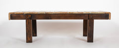 A Roger Capron Coffee Table in Stained Wood & Glazed Ceramic Tile
