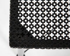 Black Metal Table with Perforated Top in the Manner of Mathieu Mategot
