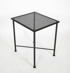 Black Metal Table with Perforated Top in the Manner of Mathieu Mategot