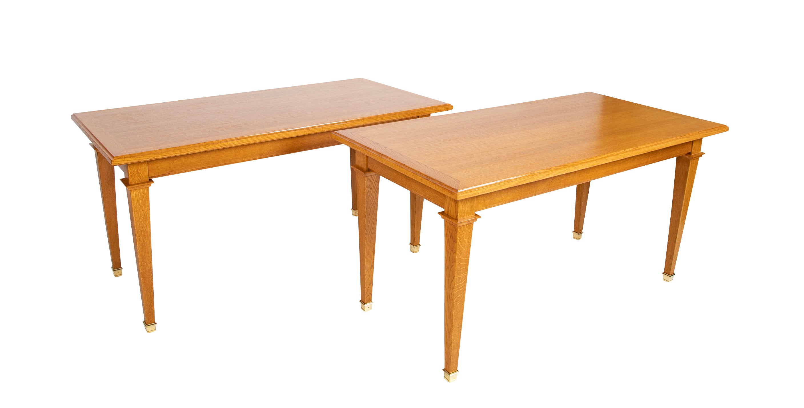 A Pair of Oak Library Tables in the Manner of Jacques Adnet