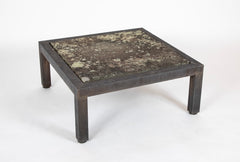 Patinated Aluminum & Slate Coffee Table Designed by Joseph Grusczak