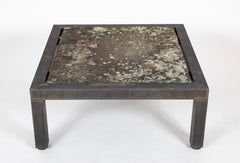 Patinated Aluminum & Slate Coffee Table Designed by Joseph Grusczak