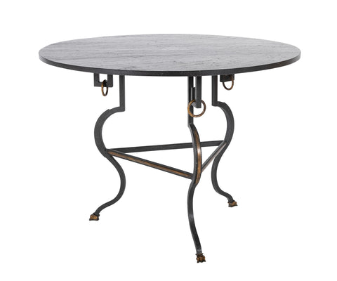 Italian Iron Slate Top Table with Gilt Accents