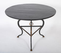 Italian Iron Slate Top Table with Gilt Accents