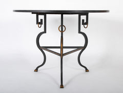 Italian Iron Slate Top Table with Gilt Accents