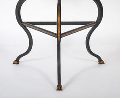 Italian Iron Slate Top Table with Gilt Accents