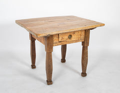 A French One Drawer Oak Provincial Form Table