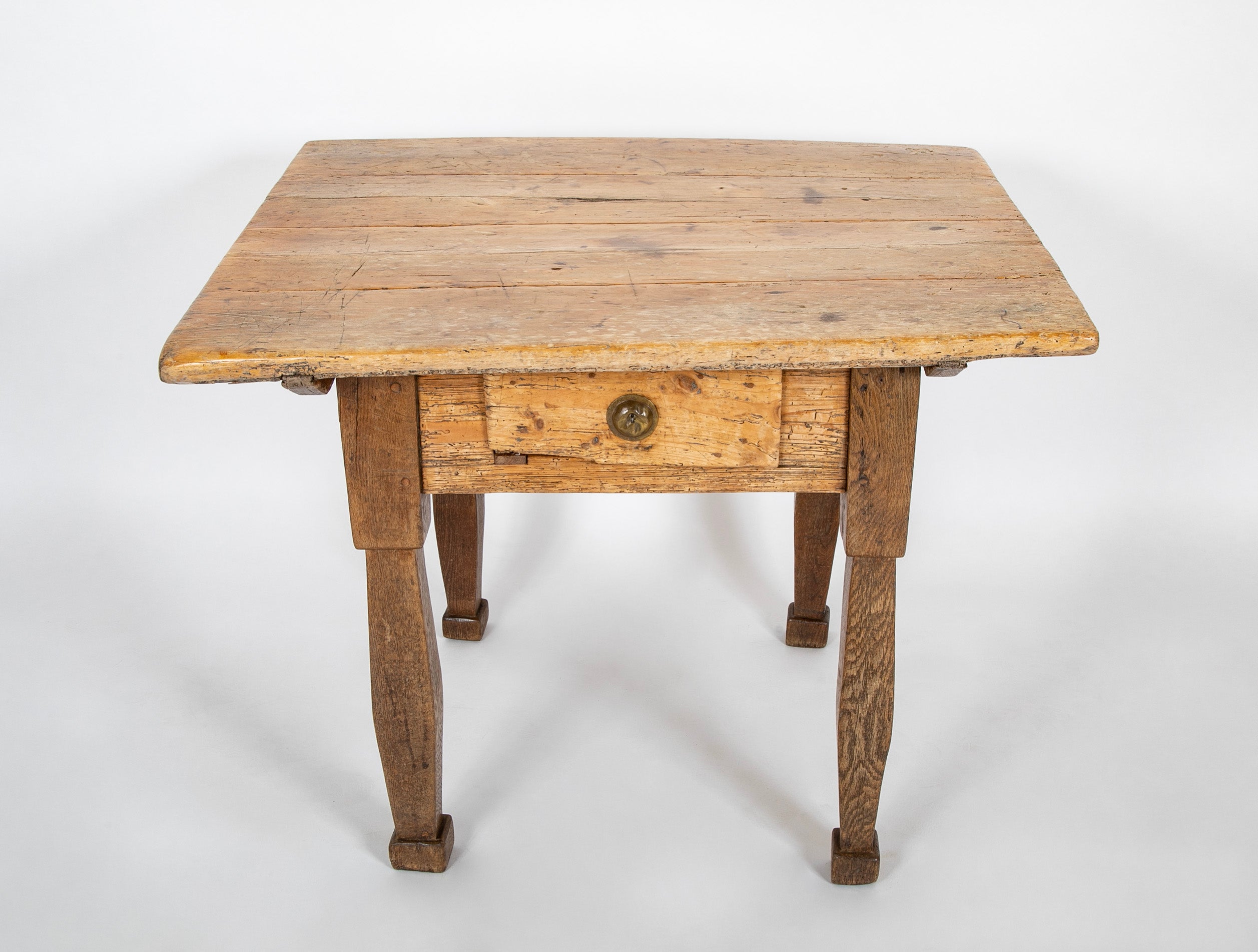 A French One Drawer Oak Provincial Form Table