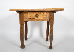 A French One Drawer Oak Provincial Form Table