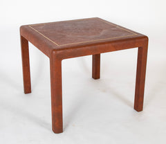 Karl Springer Games Table in Ostrich Embossed Leather