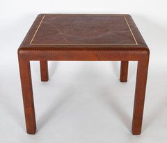 Karl Springer Games Table in Ostrich Embossed Leather