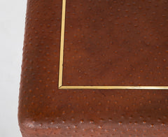 Karl Springer Games Table in Ostrich Embossed Leather