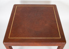 Karl Springer Games Table in Ostrich Embossed Leather