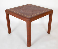 Karl Springer Games Table in Ostrich Embossed Leather