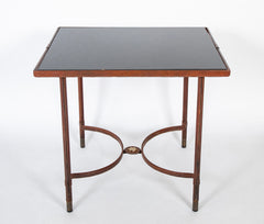 A Leather Wrapped Games Table Attributed to Adnet