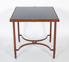 A Leather Wrapped Games Table Attributed to Adnet