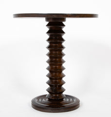 Charles Dudouyt Early 20th Century Turned Wood Side Table