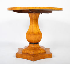 19th Century Northern European Biedermeier Table of Quilted Beech