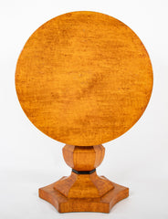 19th Century Northern European Biedermeier Table of Quilted Beech