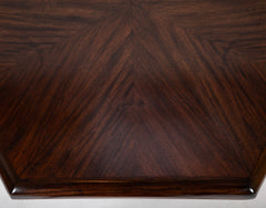 Rene Prou ( 1889 - 1947 ) Hexagonal Walnut Pedestal Table