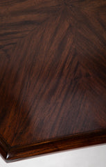 Rene Prou ( 1889 - 1947 ) Hexagonal Walnut Pedestal Table