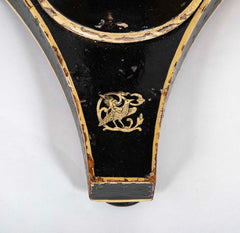 Early 19th Century English Black Lacquered Penwork Decorated Table