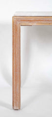 A French Travertine Top Cerused Oak Side Table